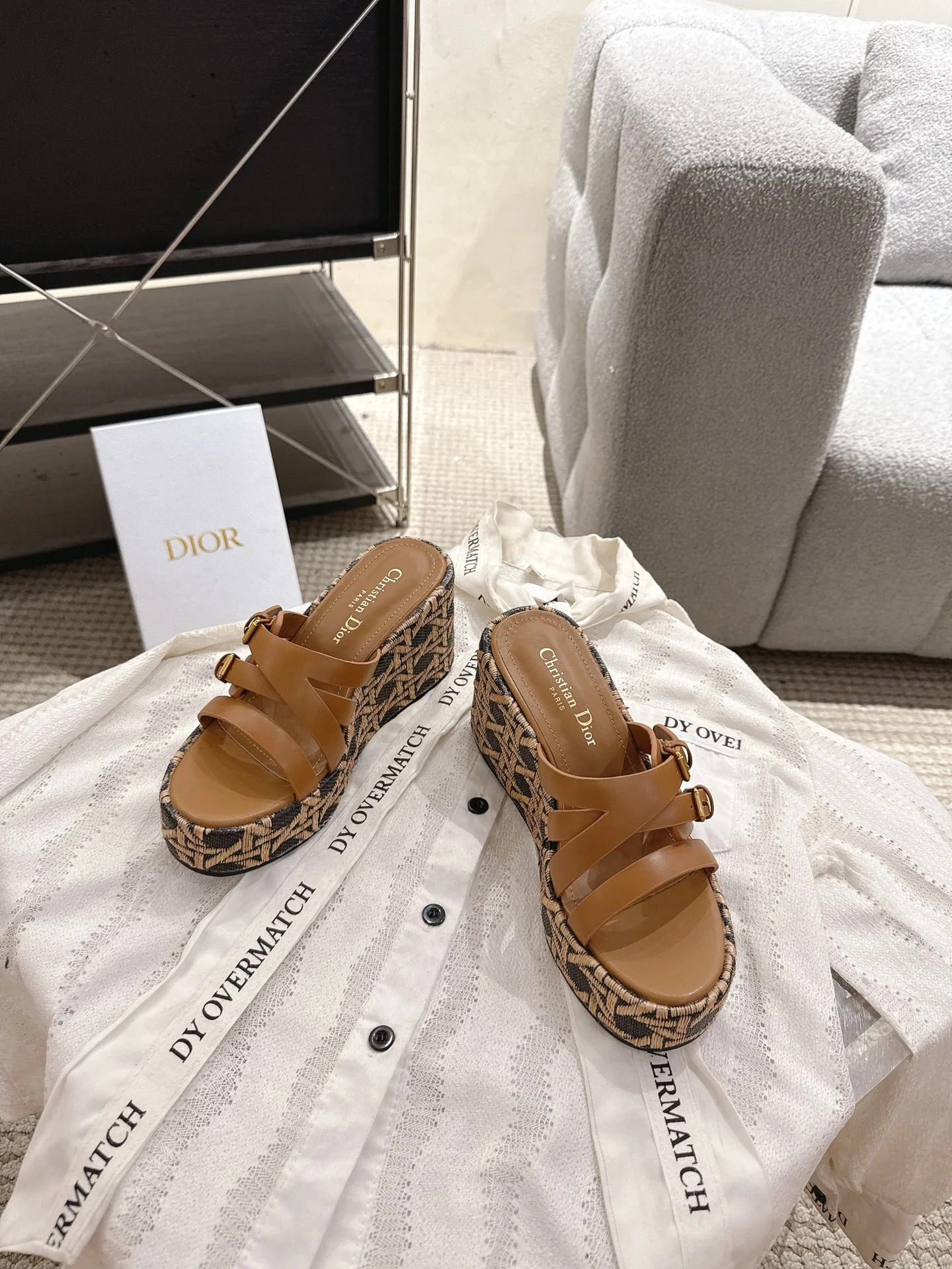 DIOR Mules Calf Leather Brown-Black EU35-40 B40202609111785 - Image 7