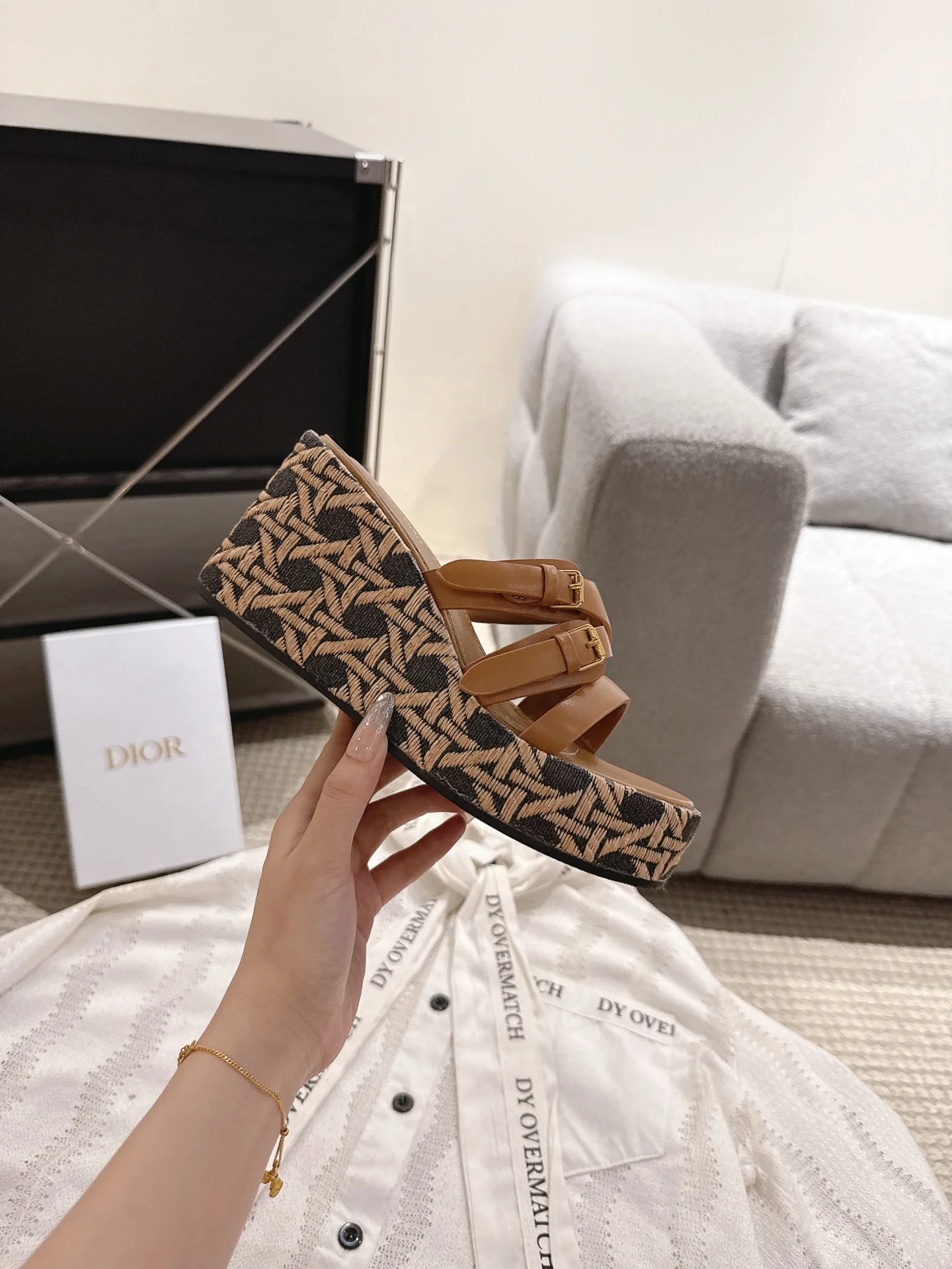 DIOR Mules Calf Leather Brown-Black EU35-40 B40202609111785 - Image 8