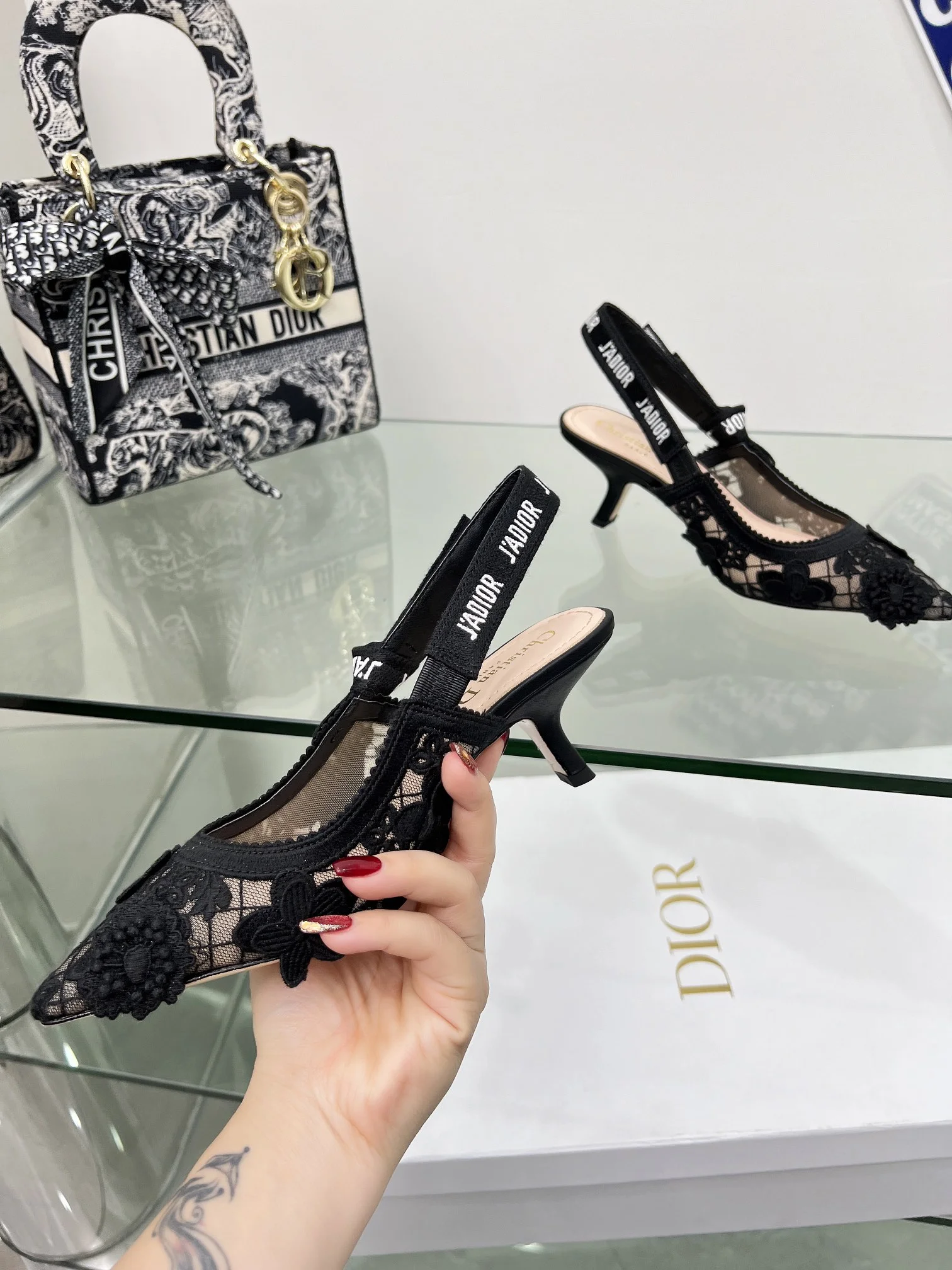 DIOR Sandals Embroidered Fabric Black EU33-44 B70202609111178 - Image 2