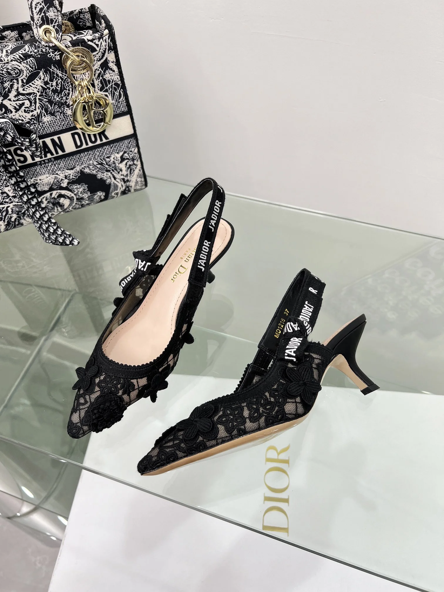 DIOR Sandals Embroidered Fabric Black EU33-44 B70202609111178 - Image 4