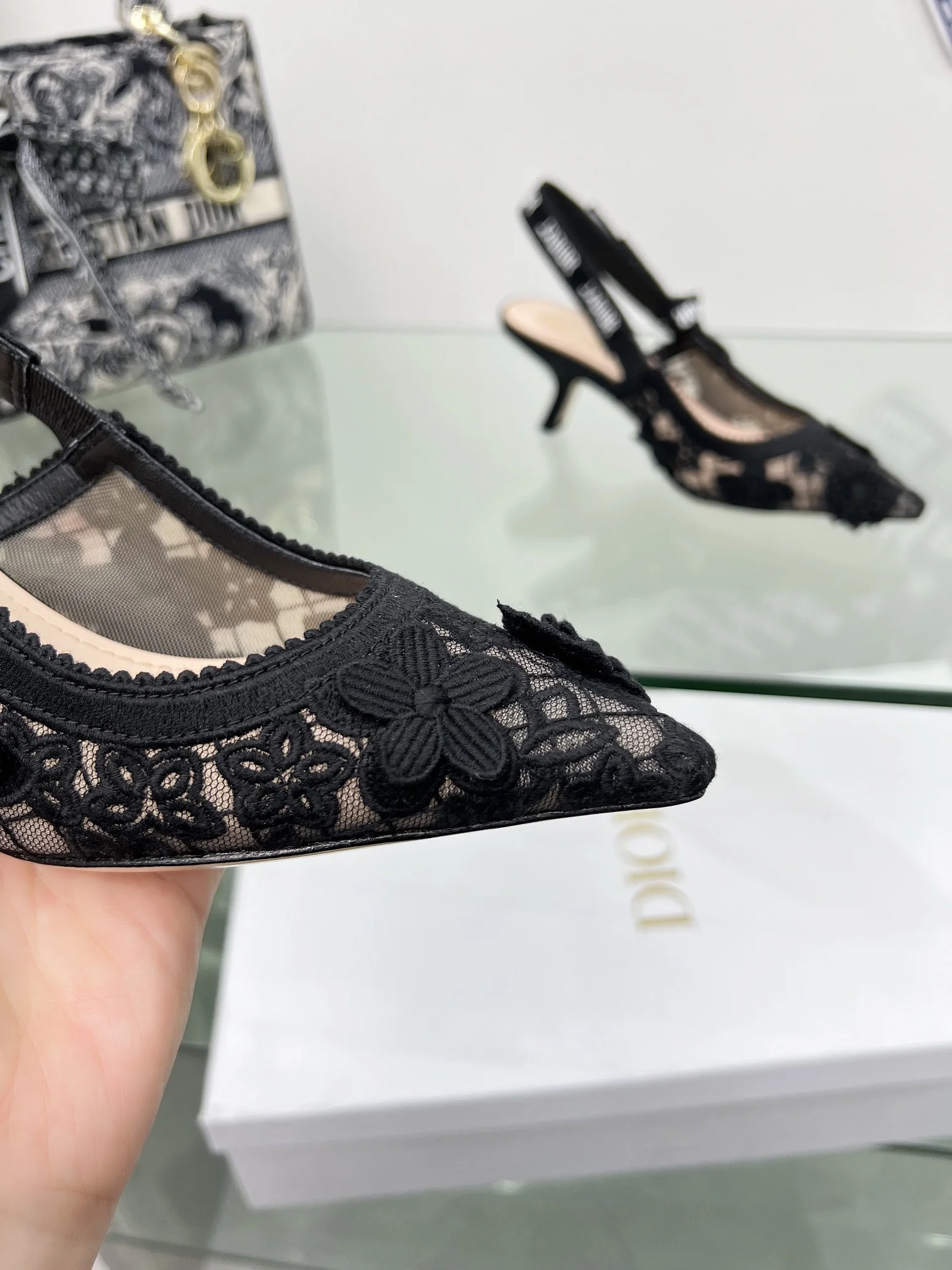 DIOR Sandals Embroidered Fabric Black EU33-44 B70202609111178 - Image 7
