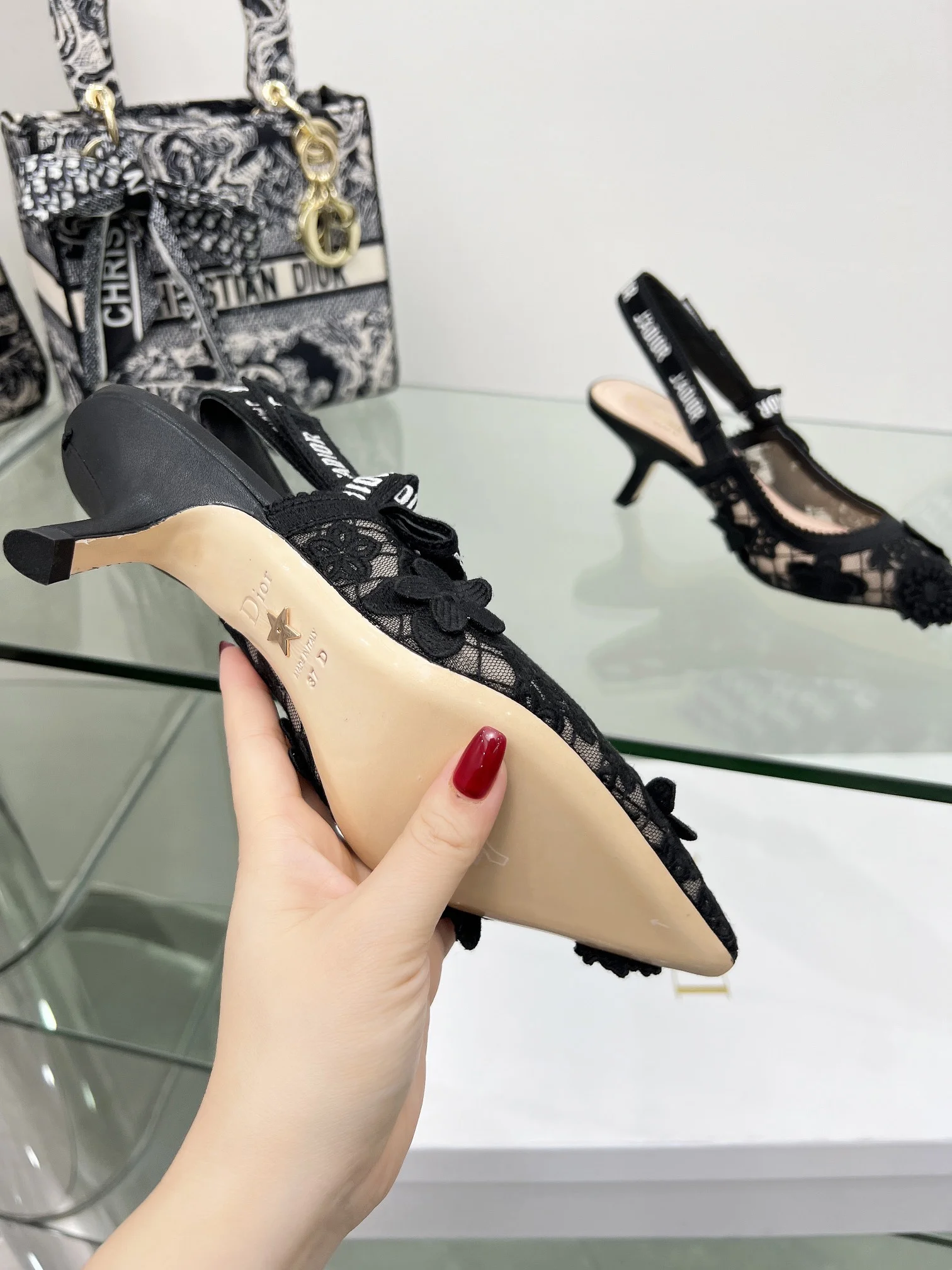 DIOR Sandals Embroidered Fabric Black EU33-44 B70202609111178 - Image 9