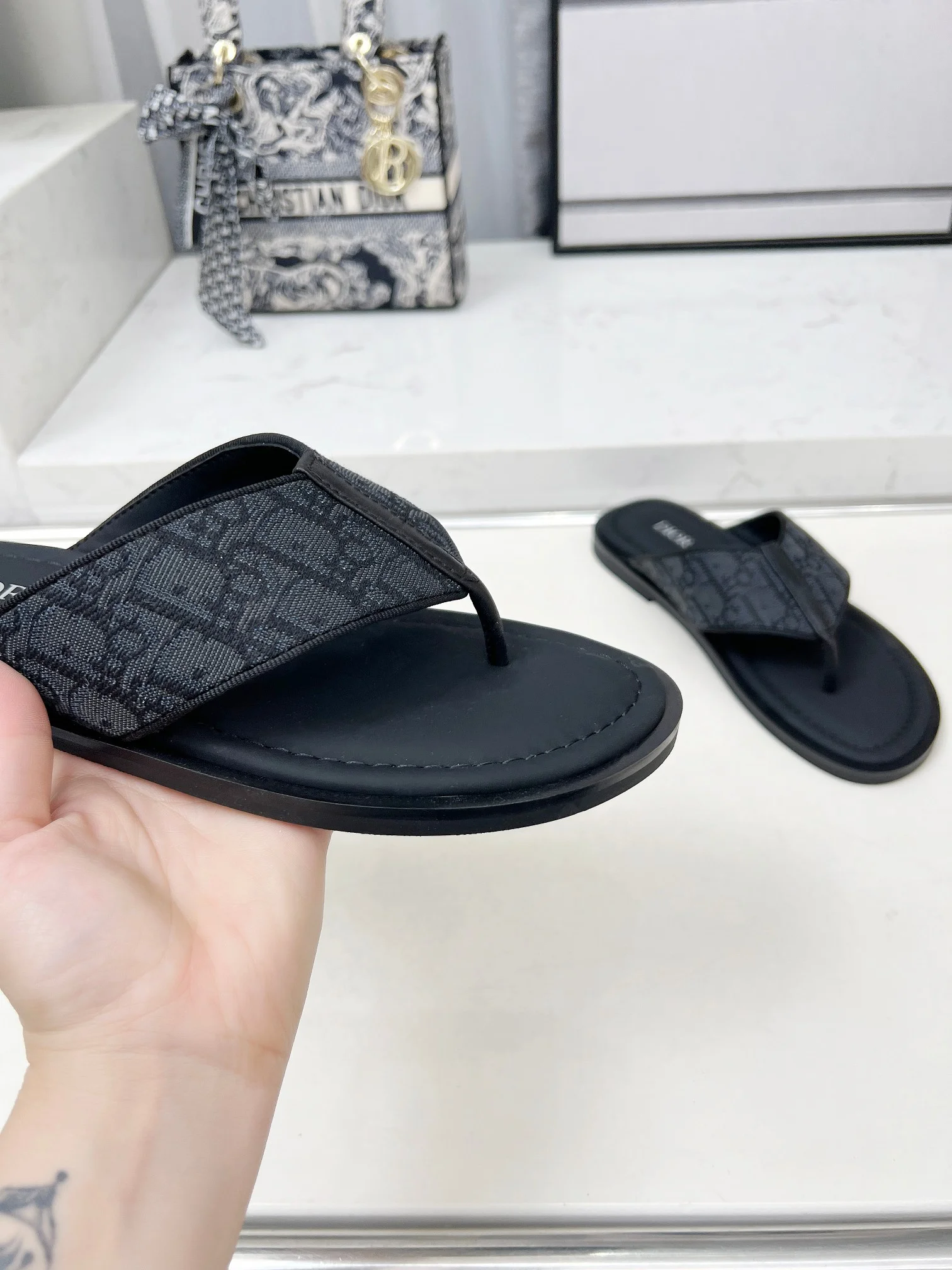 DIOR Sandals Jacquard Leather Black EU38-45 A60202609111213 - Image 10