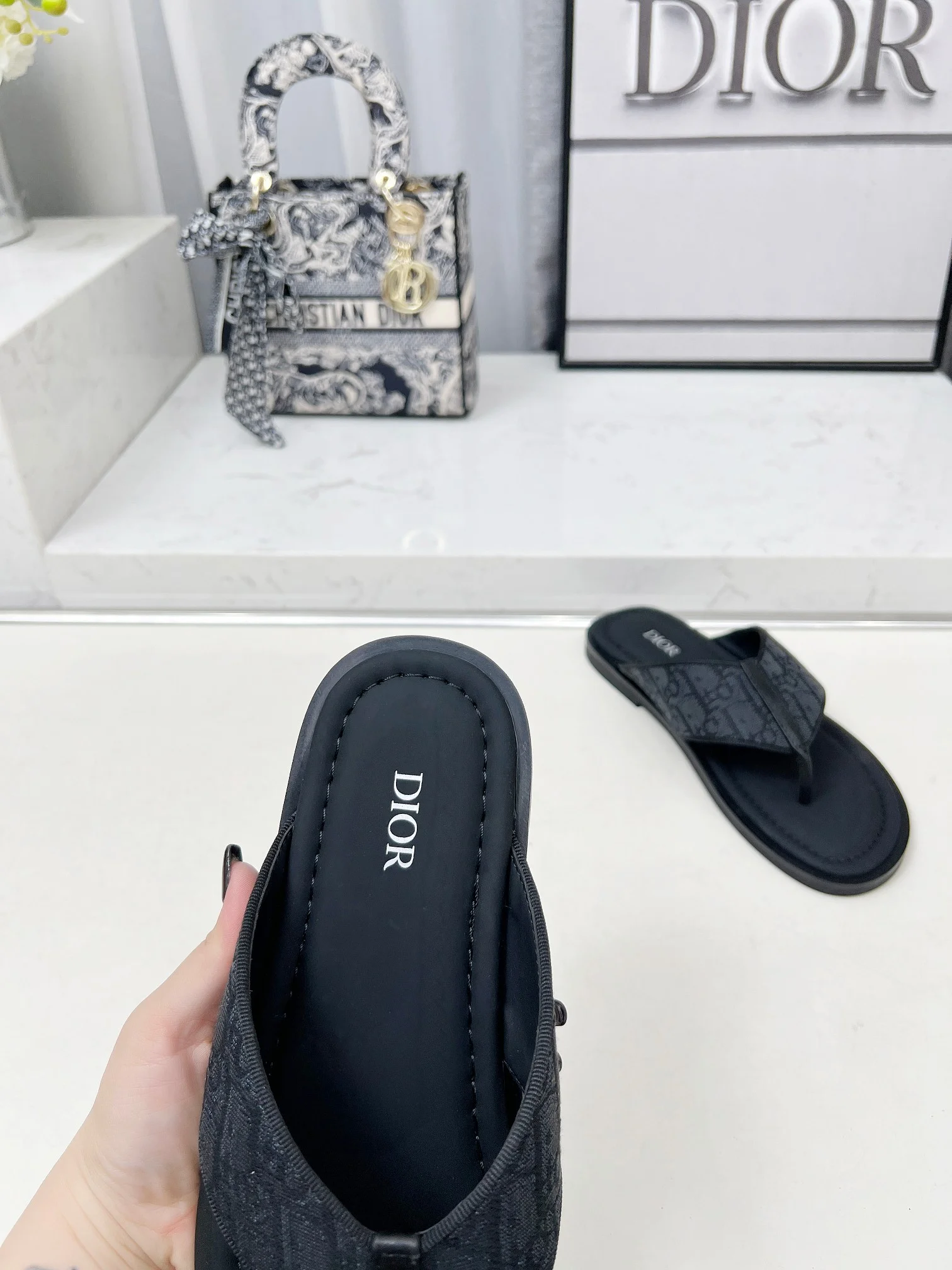 DIOR Sandals Jacquard Leather Black EU38-45 A60202609111213 - Image 9