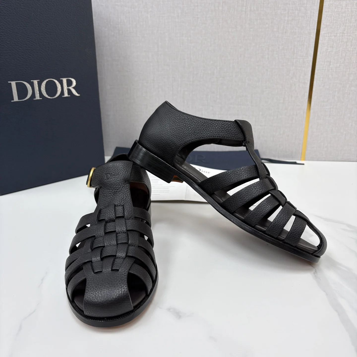 DIOR Sandals Leather Black-Gold EU39-44 D40202609110959 - Image 7