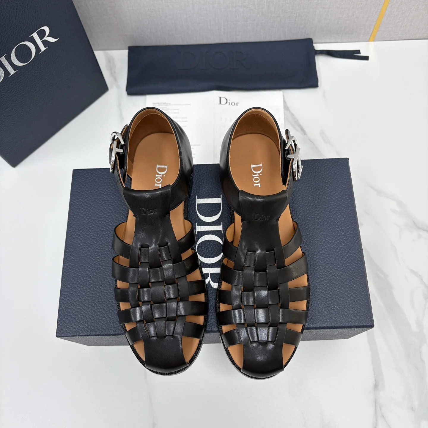 DIOR Sandals Leather Black-Silver EU39-44 D40202609110960