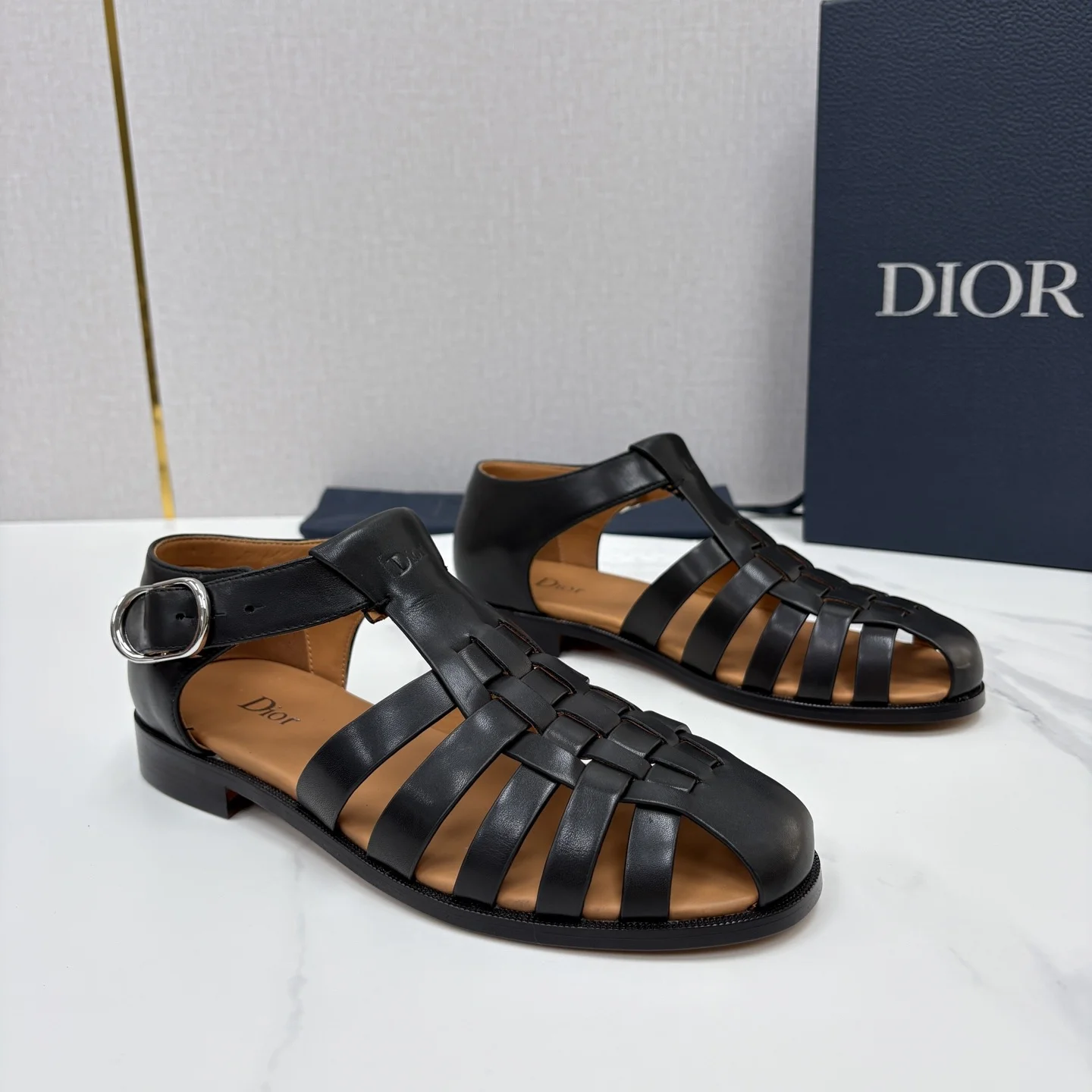 DIOR Sandals Leather Black-Silver EU39-44 D40202609110960 - Image 3