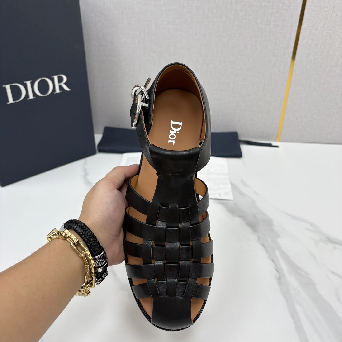 DIOR Sandals Leather Black-Silver EU39-44 D40202609110960 - Image 6