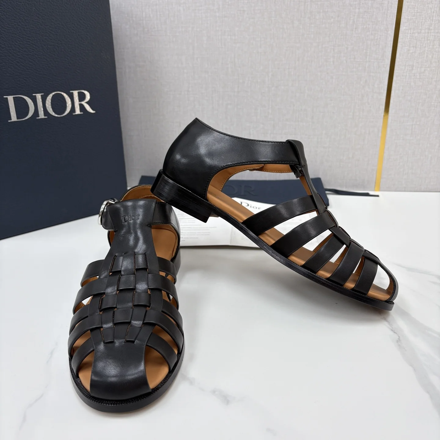DIOR Sandals Leather Black-Silver EU39-44 D40202609110960 - Image 8
