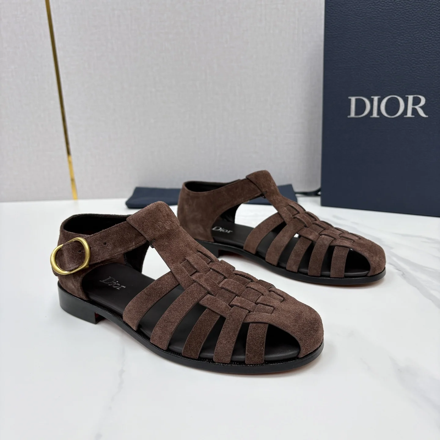 DIOR Sandals Leather Brown-Gold EU39-44 D40202609110957 - Image 2