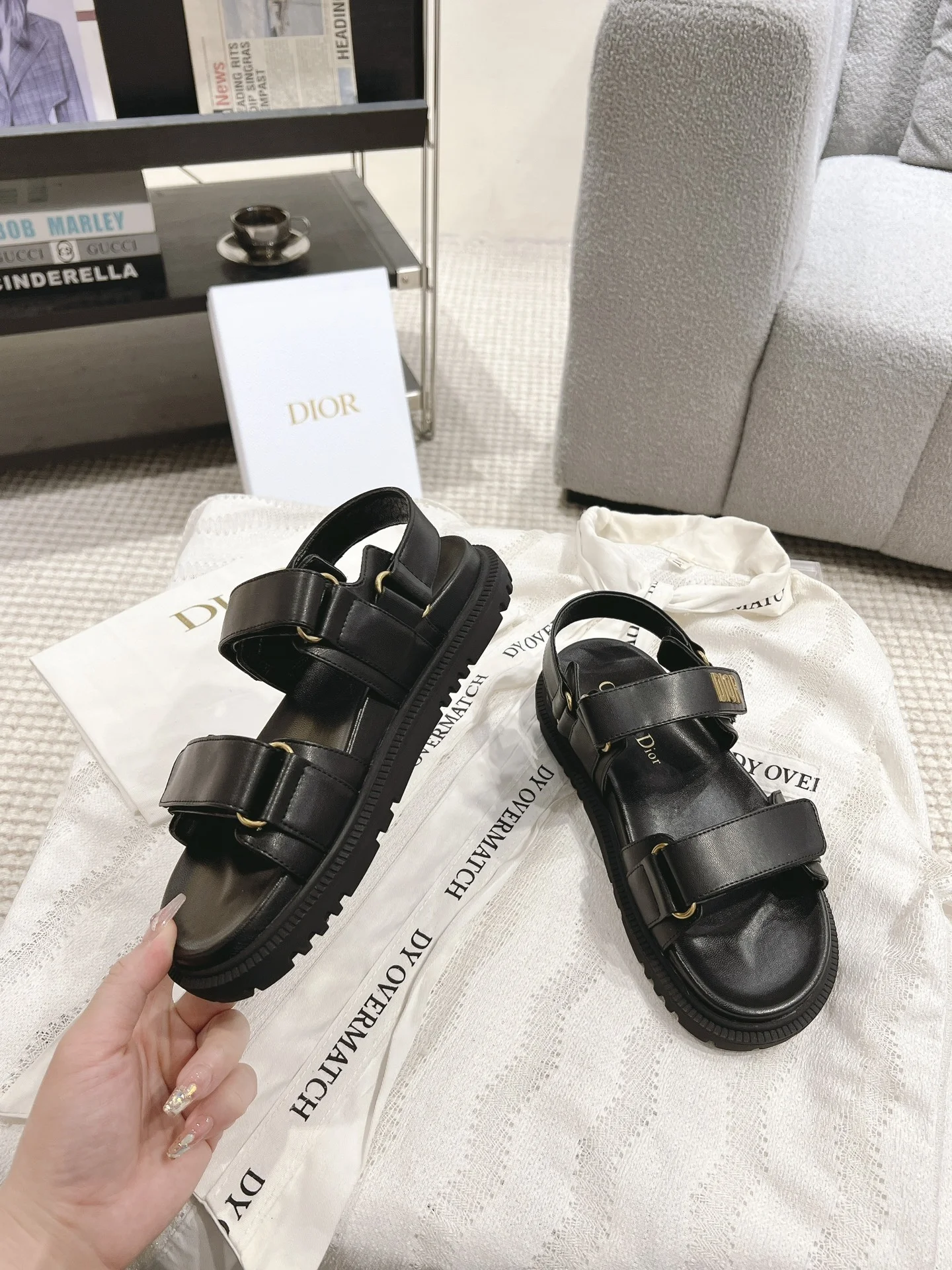 DIOR Sandals TPU Black-Gold EU35-41 B40202609111780 - Image 2