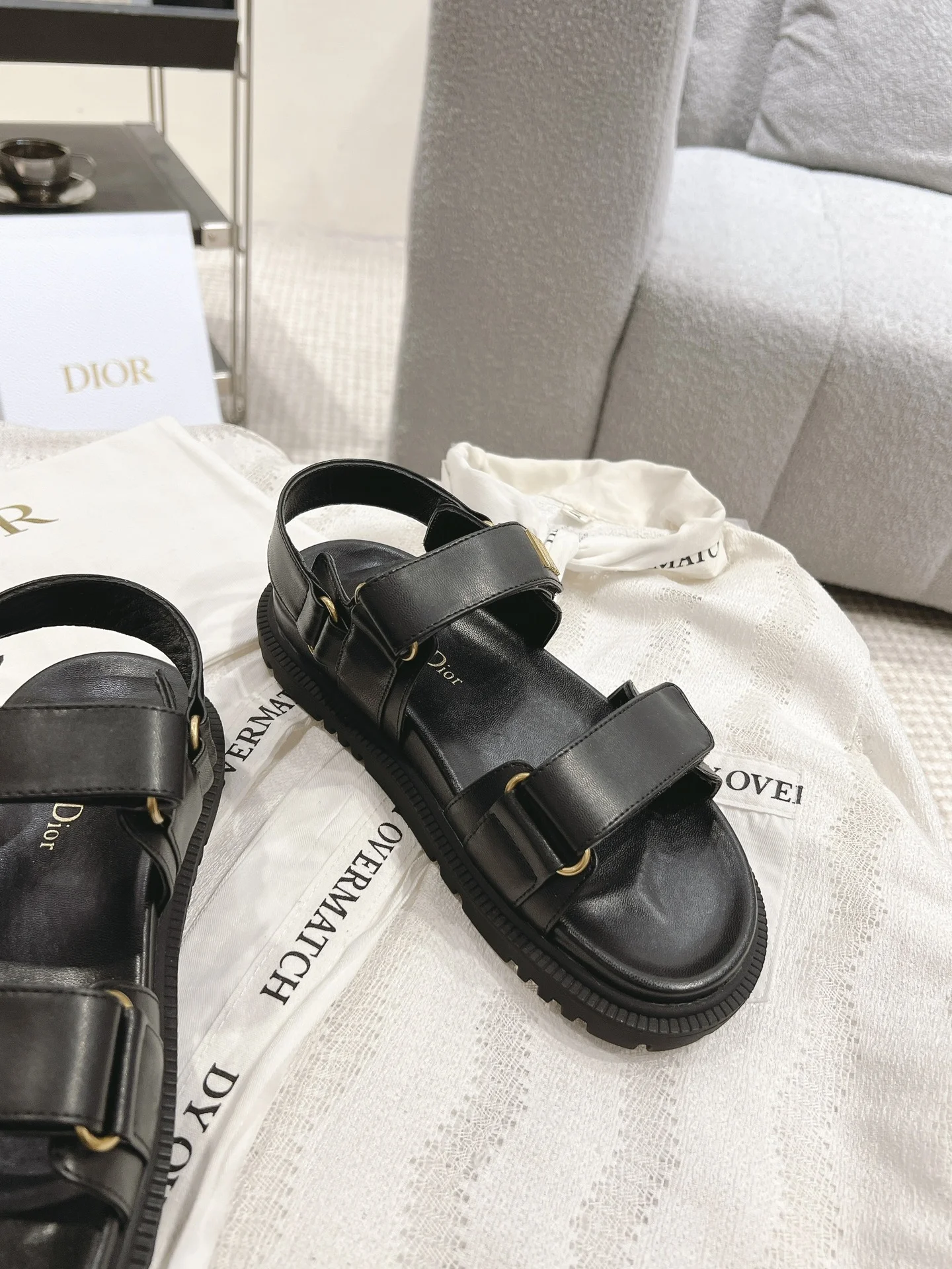 DIOR Sandals TPU Black-Gold EU35-41 B40202609111780 - Image 3