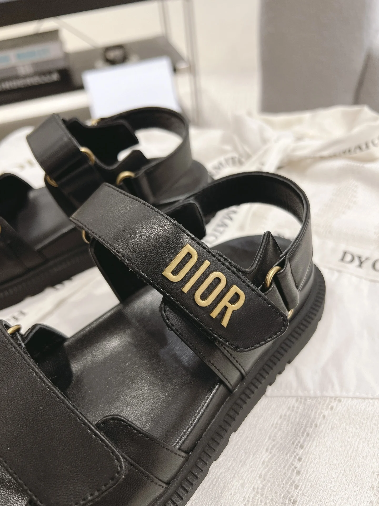 DIOR Sandals TPU Black-Gold EU35-41 B40202609111780 - Image 4