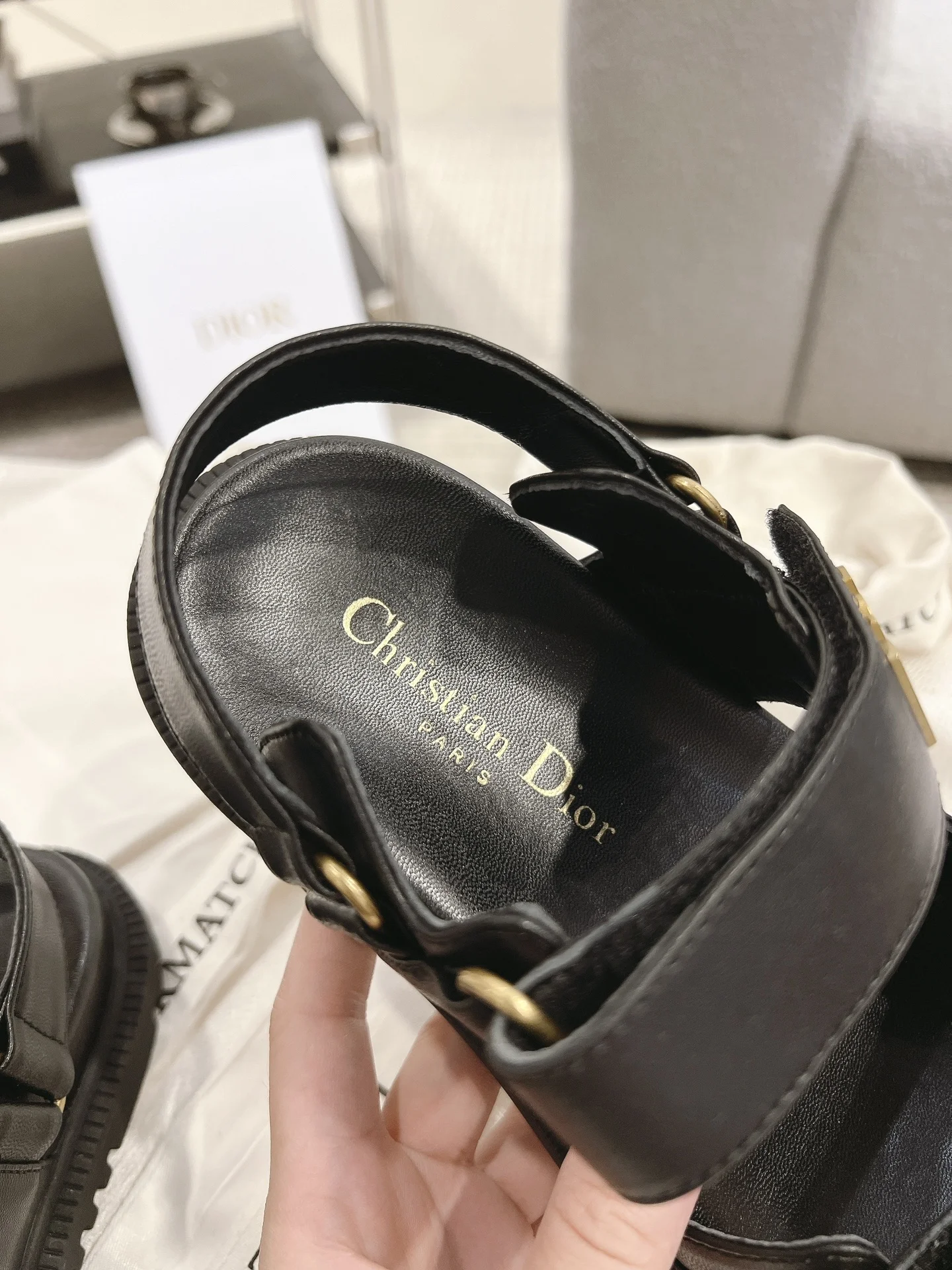 DIOR Sandals TPU Black-Gold EU35-41 B40202609111780 - Image 5
