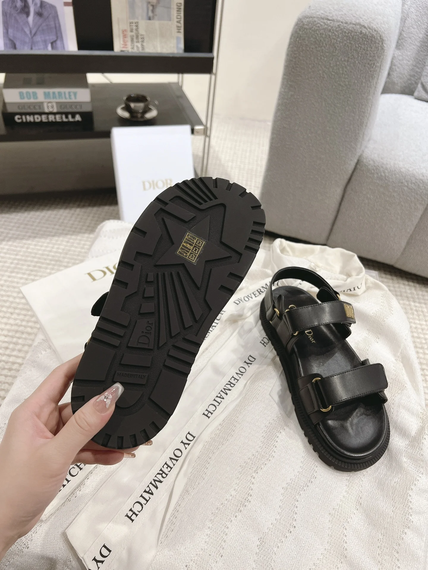 DIOR Sandals TPU Black-Gold EU35-41 B40202609111780 - Image 6