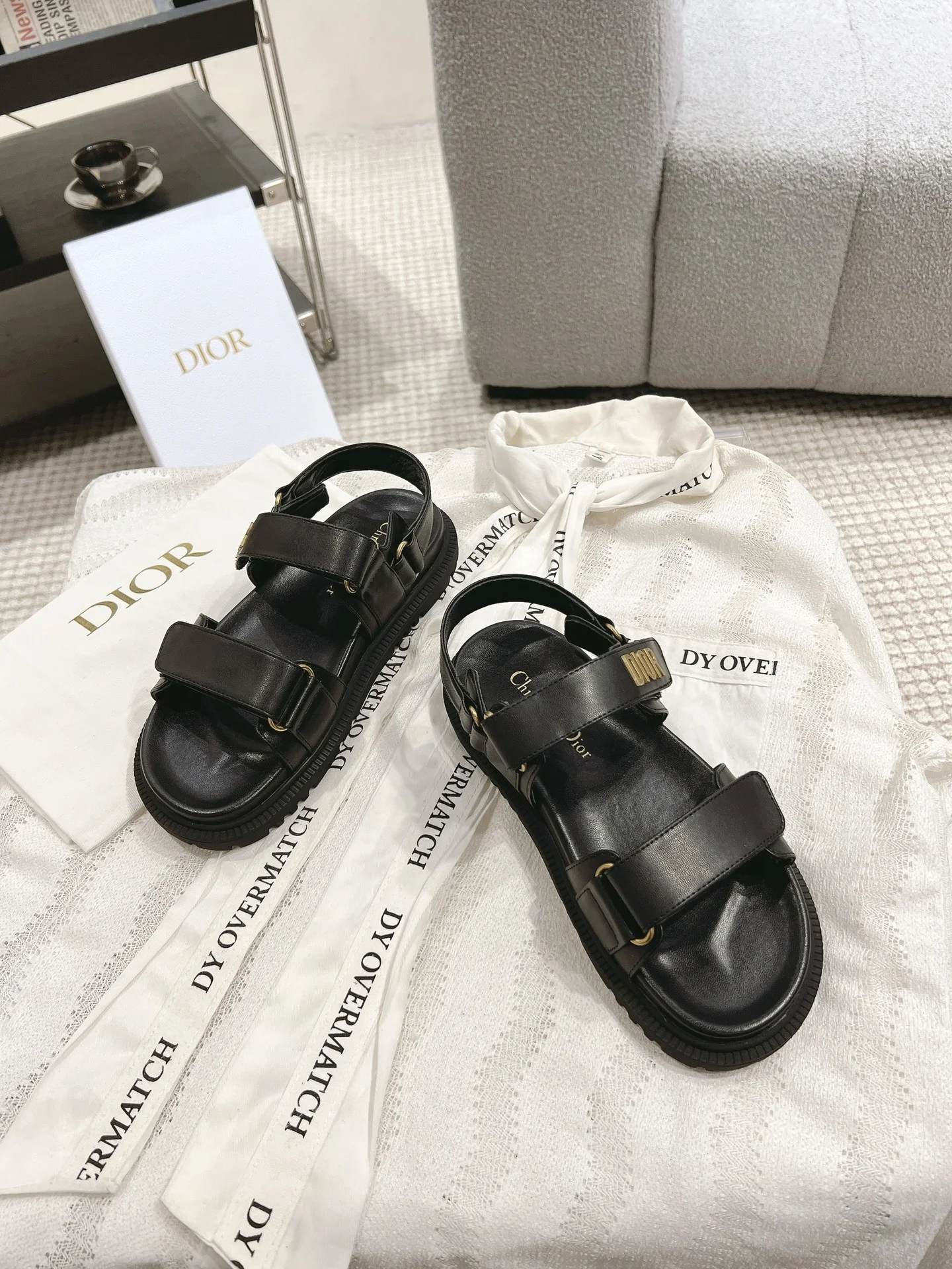 DIOR Sandals TPU Black-Gold EU35-41 B40202609111780 - Image 7