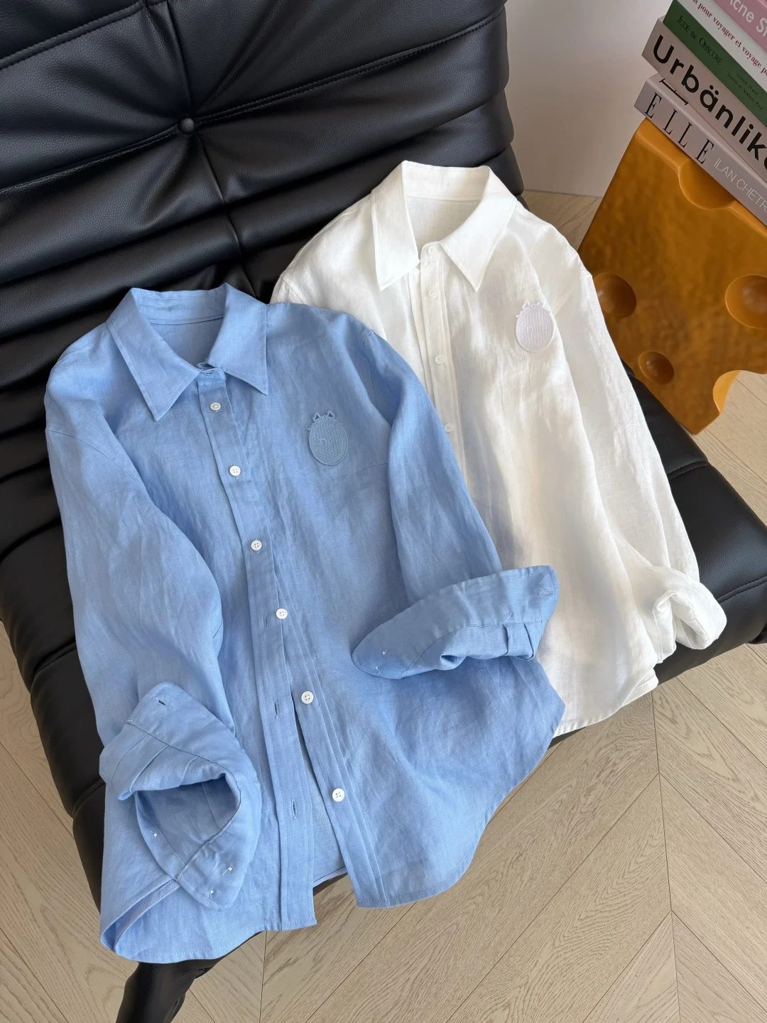 DIOR Shirts Linen Blue-White S-L B95202609060349