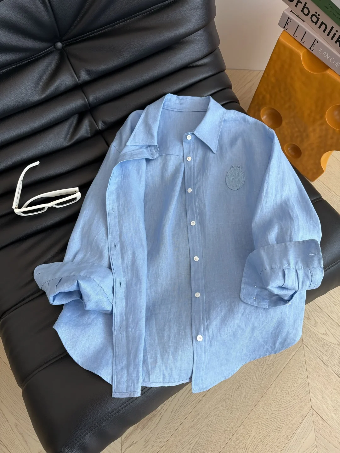 DIOR Shirts Linen Blue-White S-L B95202609060349 - Image 7