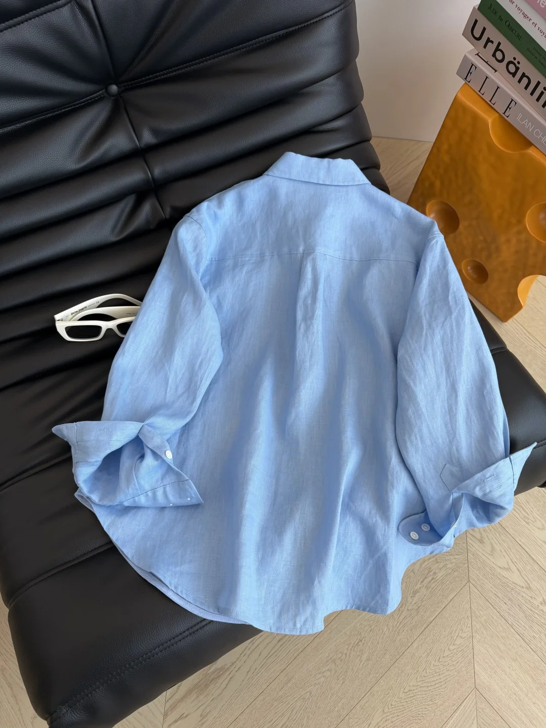 DIOR Shirts Linen Blue-White S-L B95202609060349 - Image 9