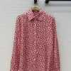 DIOR Shirts Silk Twill Red-White 36 C40202609062703