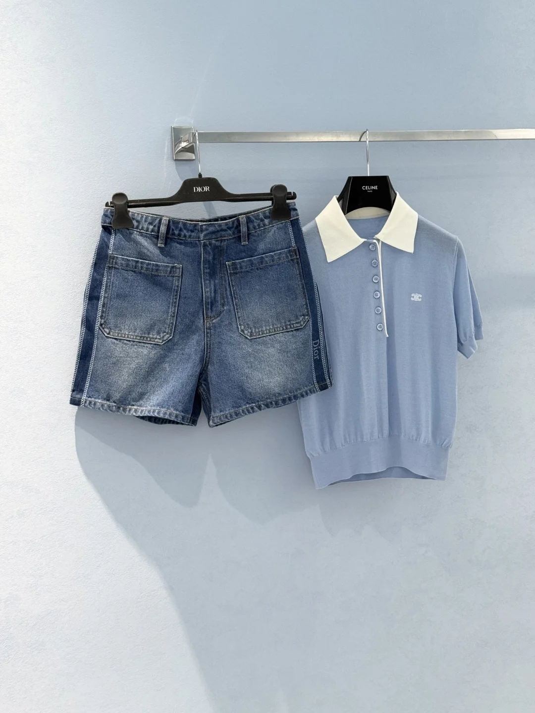 DIOR Shorts Cotton Denim Blue-White S-L B50202609062298