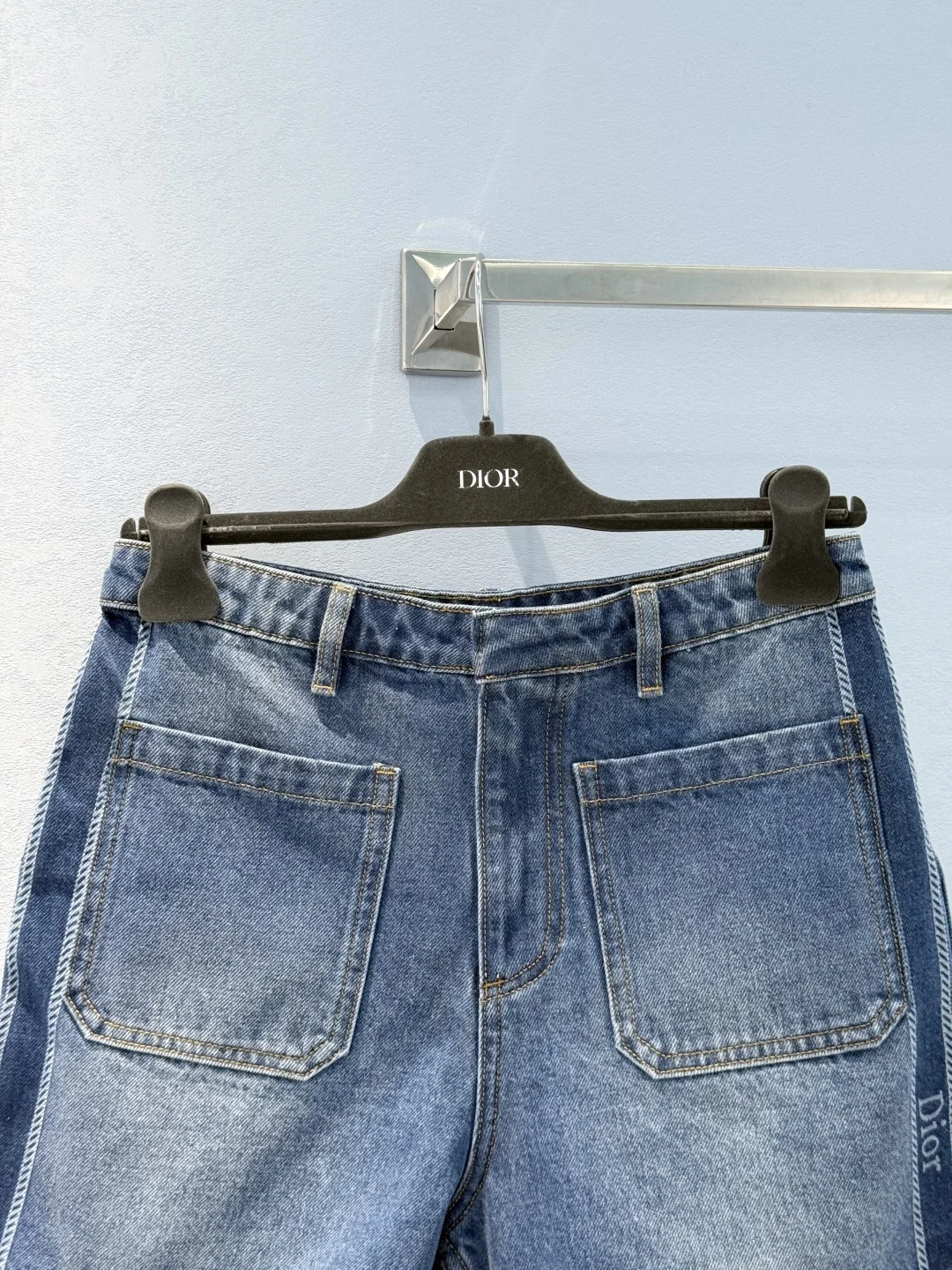 DIOR Shorts Cotton Denim Blue-White S-L B50202609062298 - Image 4