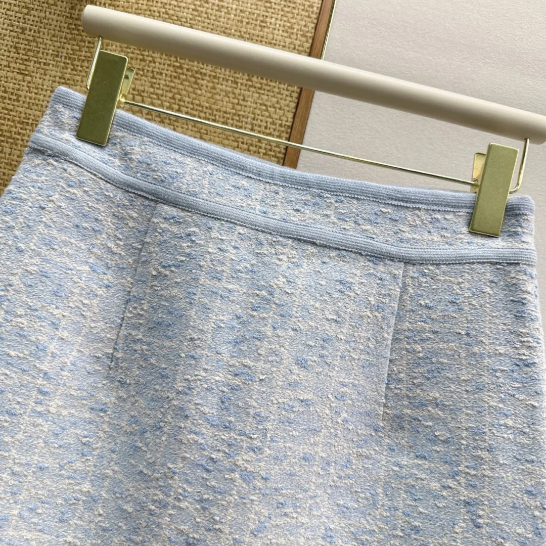 DIOR Skirts Tweed Blue-White S-L B05202609061438 - Image 9