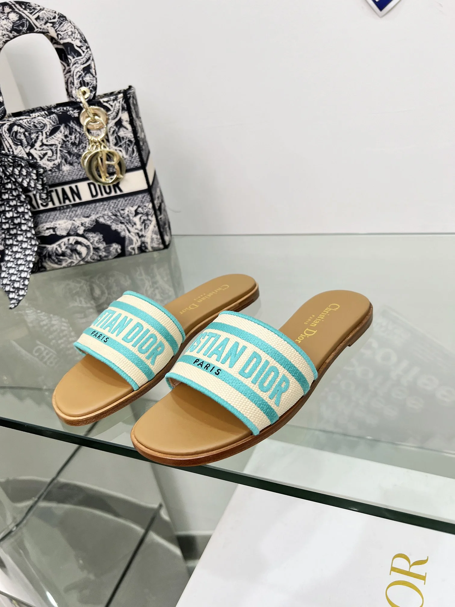 DIOR Slides Beige-Blue B20202609111165 - Image 6