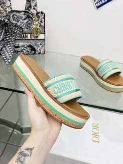 DIOR Slides Beige-Light Blue B60202609111176