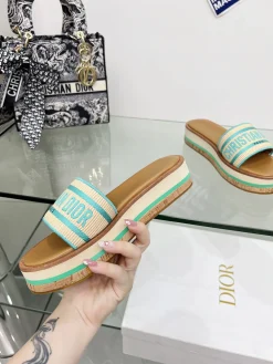 Alternative view of DIOR Slides Beige-Light Blue B60202609111176