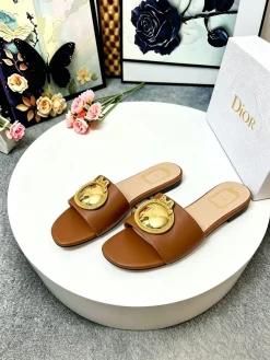DIOR Slides Calf Leather Brown-Gold EU35-42 A60202609110914