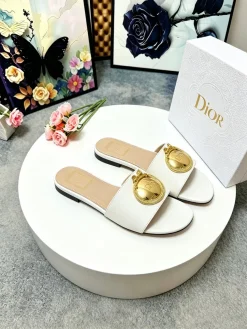 DIOR Slides Calf Leather White-Gold EU35-43 A60202609110913