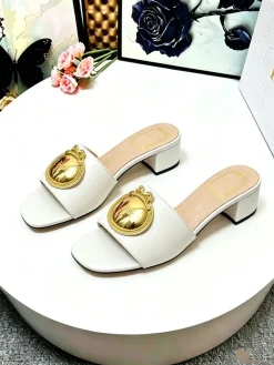 Alternative view of DIOR Slides Calfskin Leather White-Gold EU35-39 A70202609110917