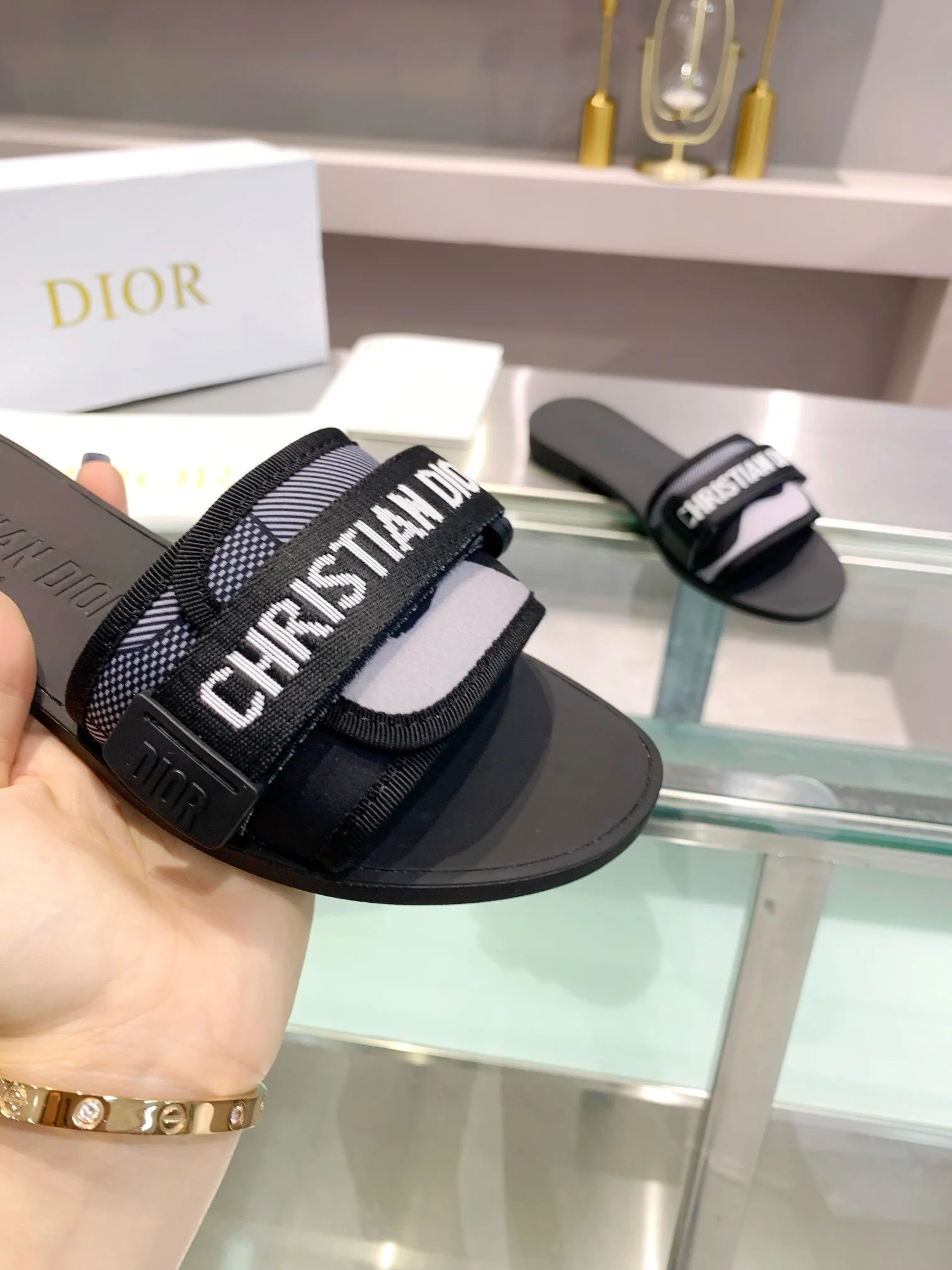 DIOR Slides Cotton Black-White EU35-41 A70202609110003 - Image 2
