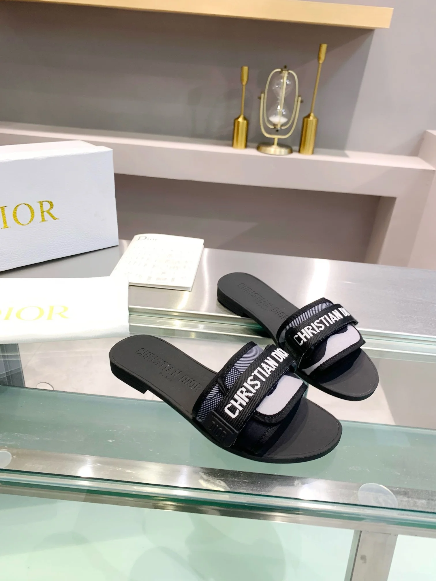 DIOR Slides Cotton Black-White EU35-41 A70202609110003 - Image 3