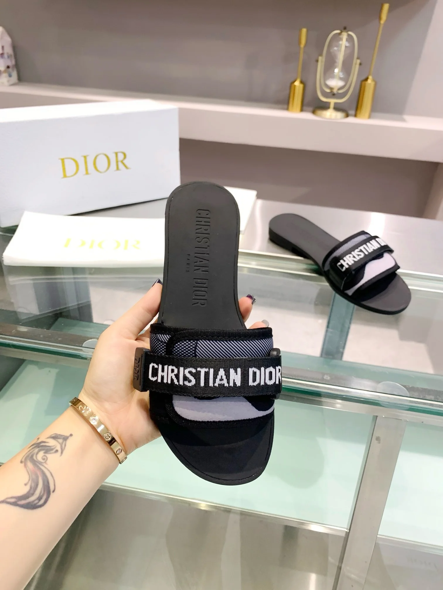 DIOR Slides Cotton Black-White EU35-41 A70202609110003 - Image 6