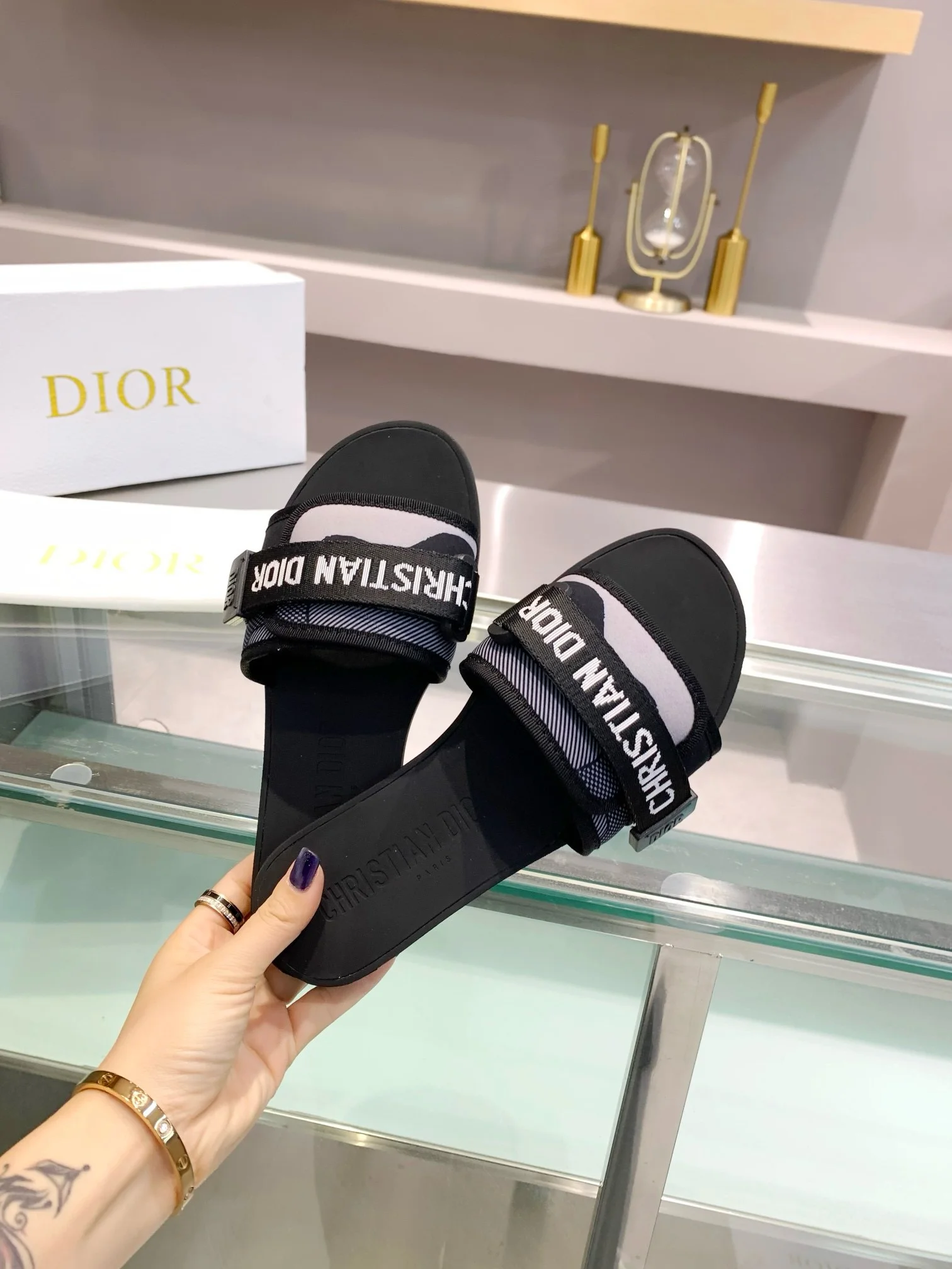 DIOR Slides Cotton Black-White EU35-41 A70202609110003 - Image 7