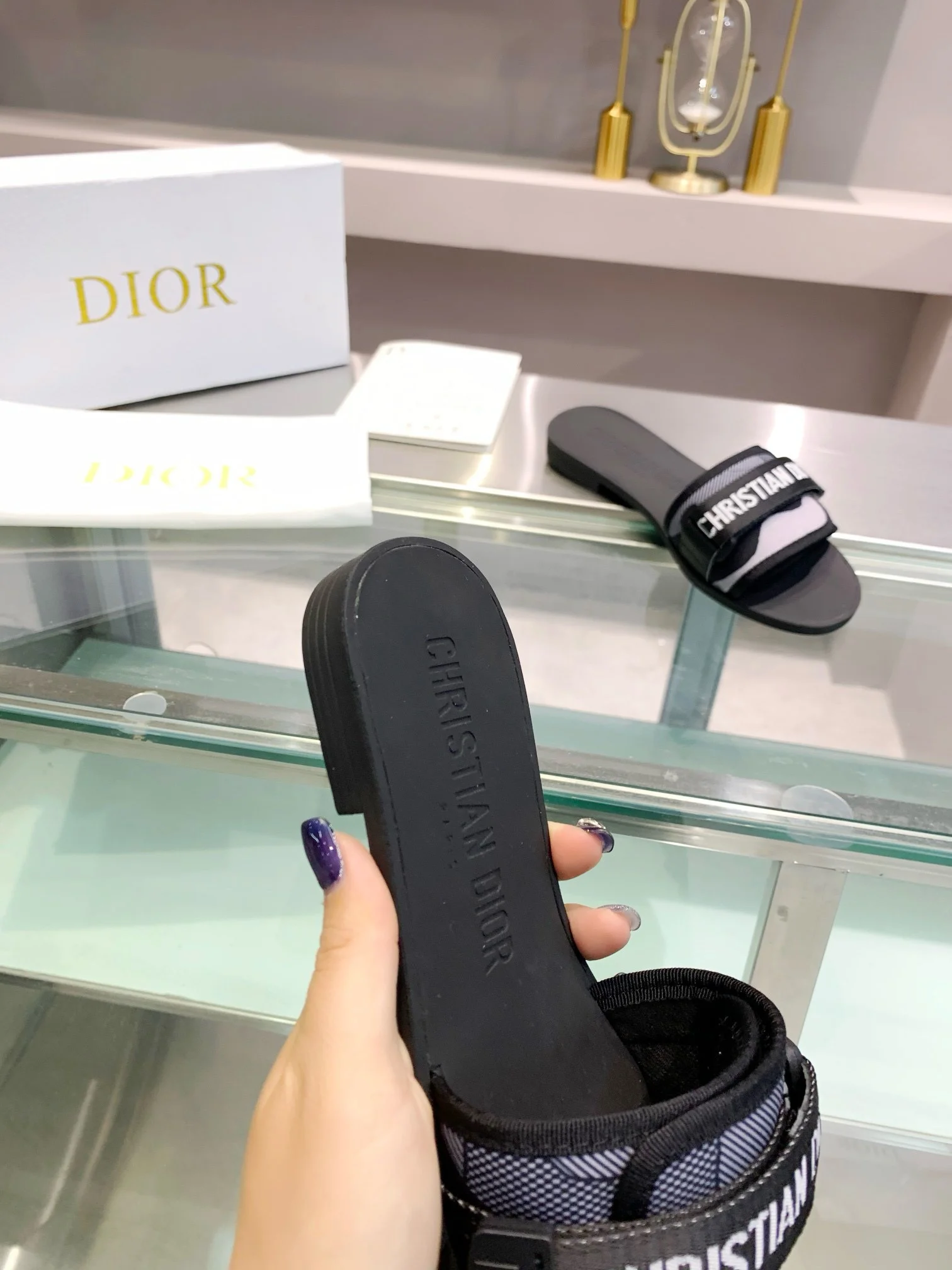 DIOR Slides Cotton Black-White EU35-41 A70202609110003 - Image 8