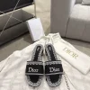DIOR Slides Embroidered Fabric Black-White EU35-41 B40202609111764