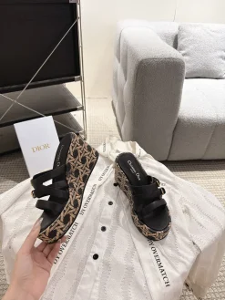 Alternative view of DIOR Slides Leather Black-Brown EU35-40 B40202609111786