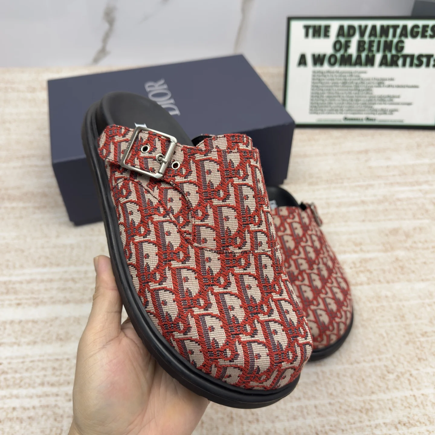 DIOR Slides Red-Beige EU38-46 A90202609111690 - Image 6