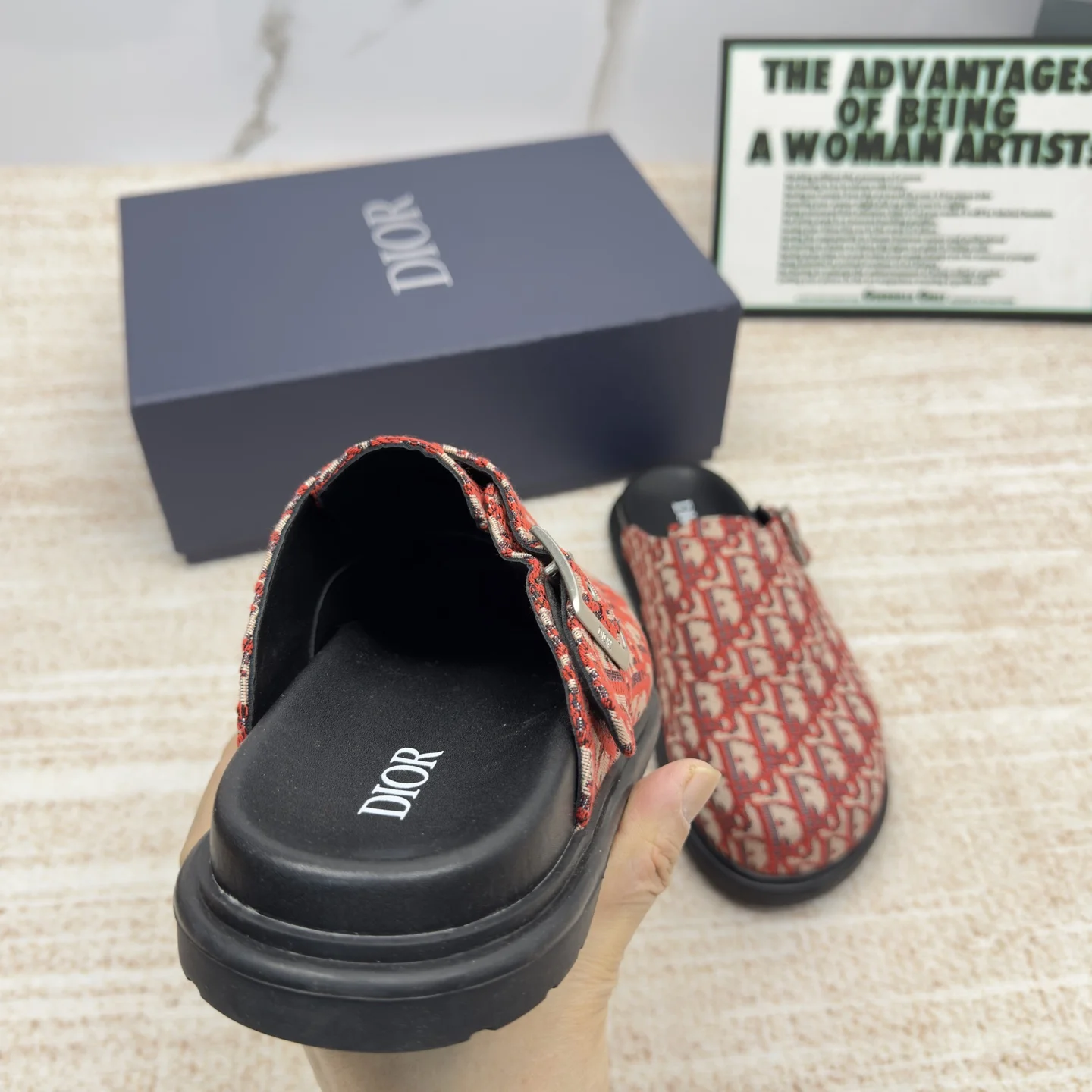 DIOR Slides Red-Beige EU38-46 A90202609111690 - Image 8