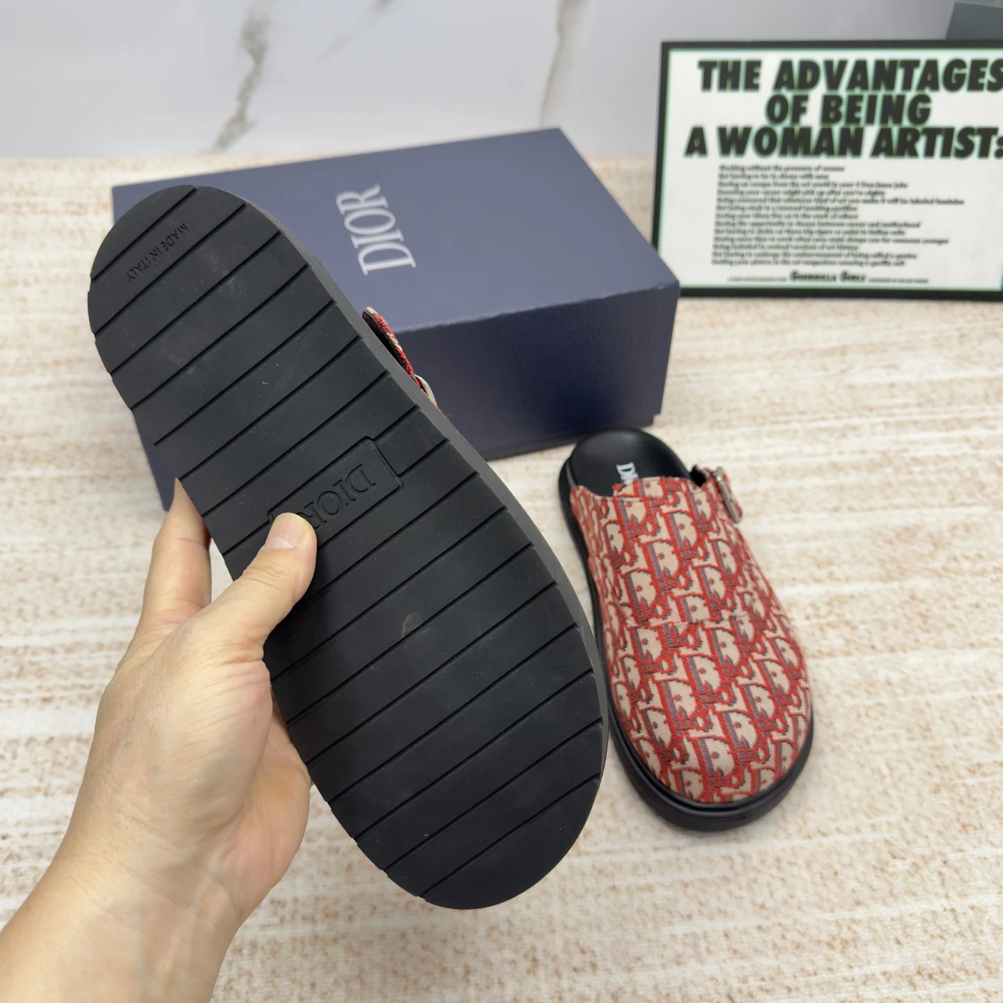 DIOR Slides Red-Beige EU38-46 A90202609111690 - Image 9