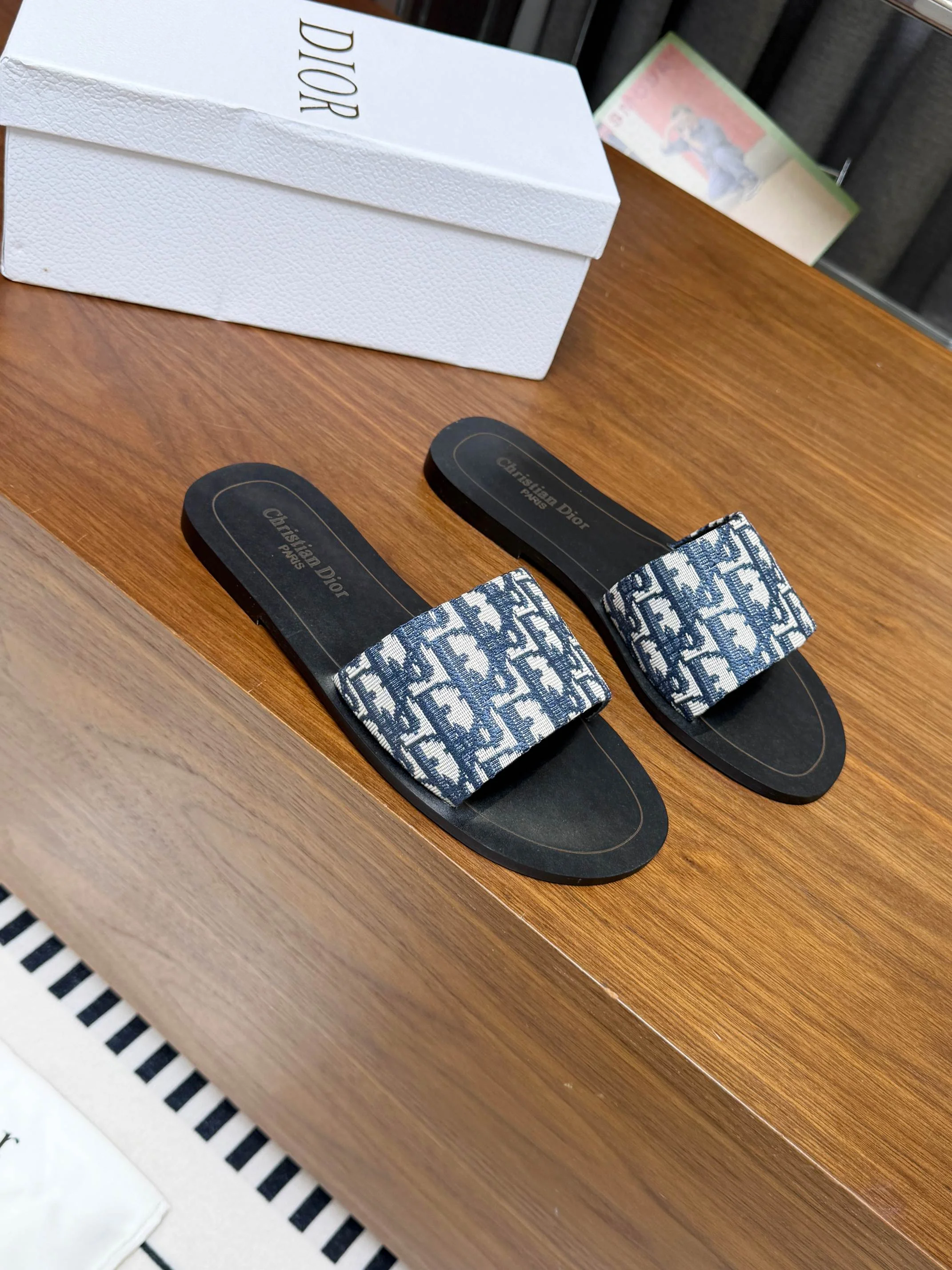 DIOR Slides Rubber Black-Blue EU35-44 A20202609111888 - Image 3