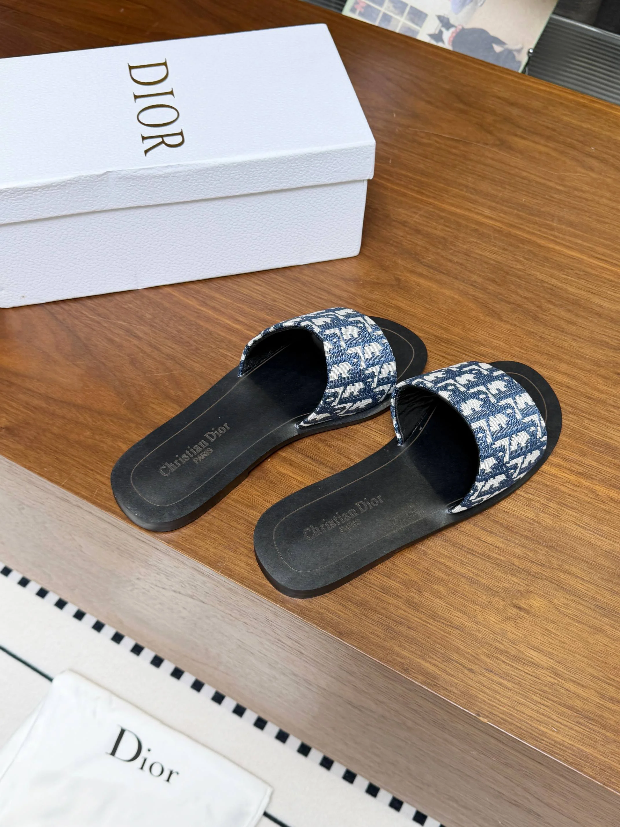 DIOR Slides Rubber Black-Blue EU35-44 A20202609111888 - Image 5