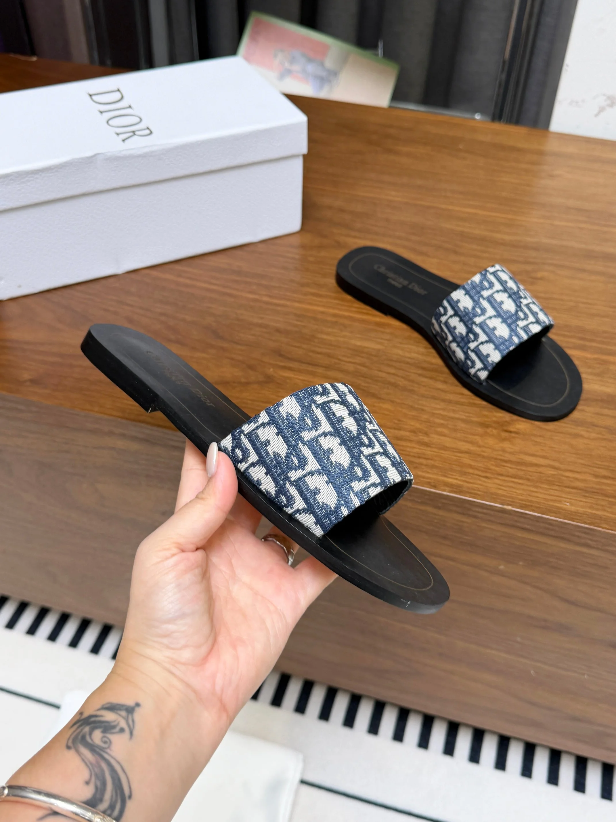 DIOR Slides Rubber Black-Blue EU35-44 A20202609111888 - Image 7