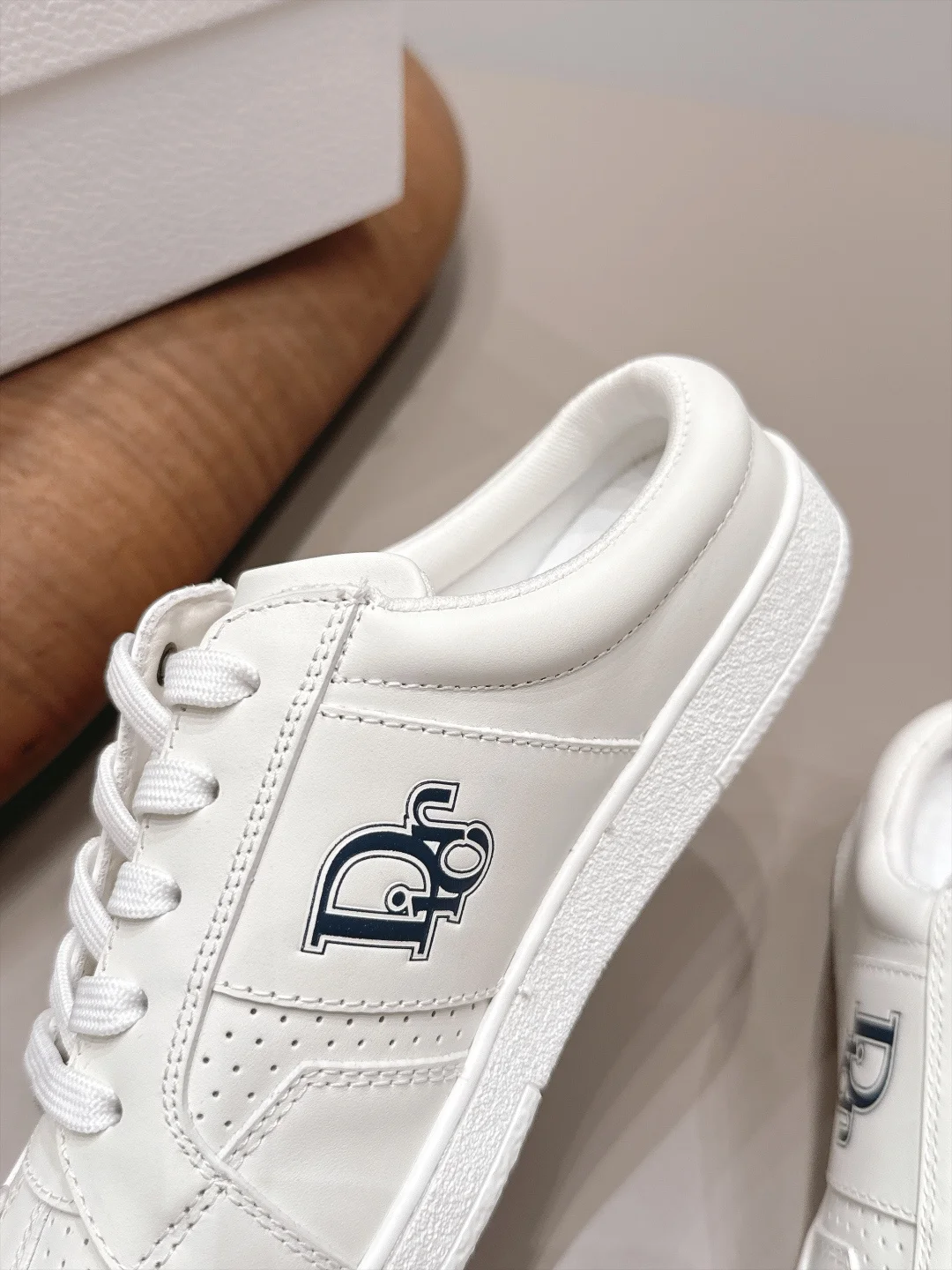 DIOR Sneakers Calfskin Leather White-Beige EU35-39 C20202609111561 - Image 7