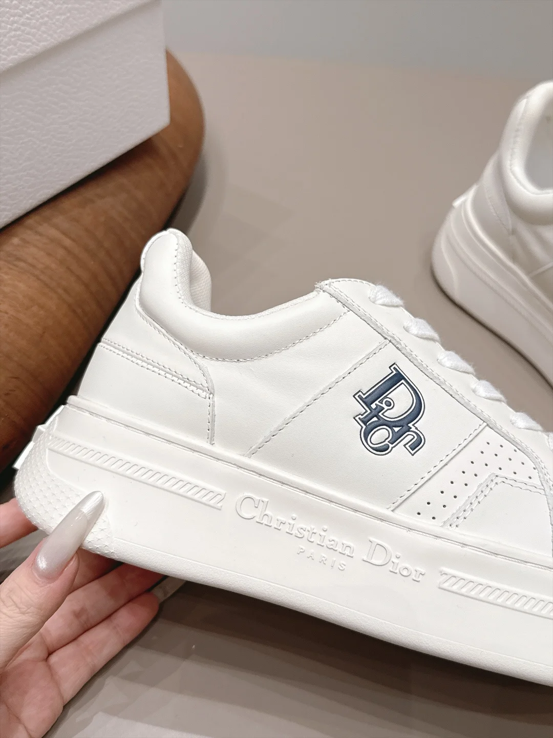 DIOR Sneakers Calfskin Leather White-Grey EU35-39 C20202609111564 - Image 6