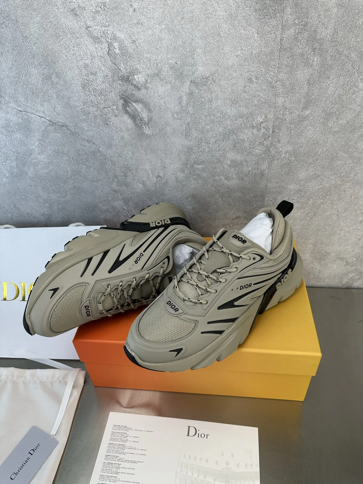 DIOR Sneakers Technical Mesh Beige-Black EU35-45 C50202609110091 - Image 7