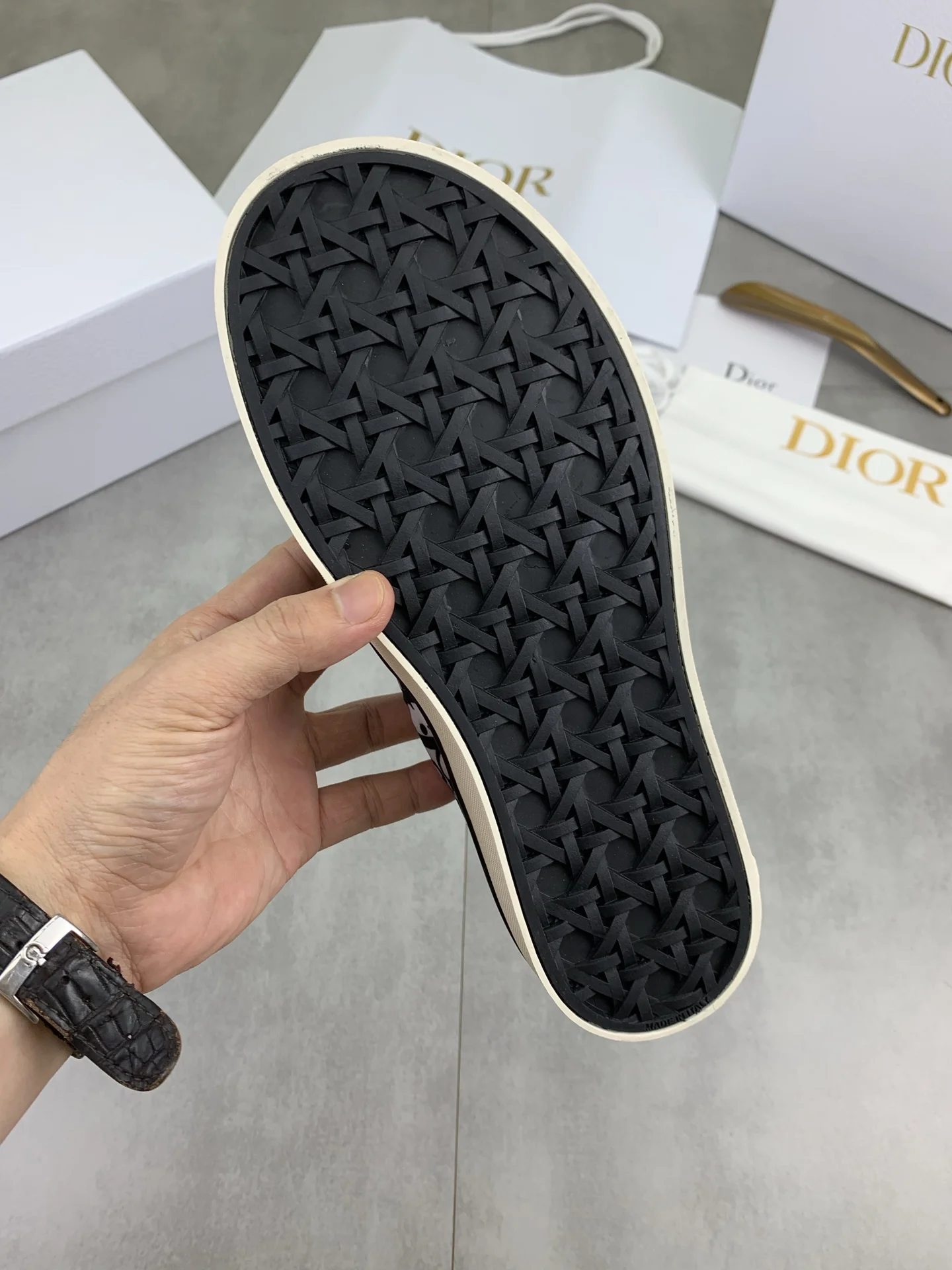 DIOR Sneakers Textile Rubber Black-White EU39-45 B90202609110955 - Image 8
